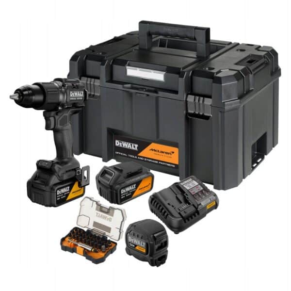 DEWALT DCD86MP2KT-QW McLaren – wiertarko-wkrętarka udarowa 18V XR 90 Nm 2x5Ah