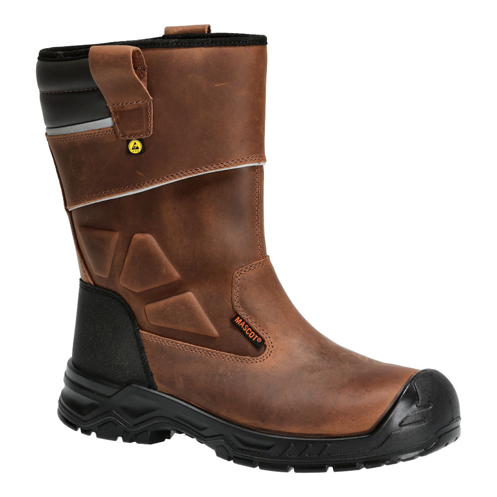 Buty ochronne MASCOT ORIGINALS F1003-715-5409 S3S – skórzane Rigger Boot, bez metalu, MASCOLAYER®, ESD, SR 4 Buty ochronne MASCOT ORIGINALS F1003-715-5409 S3S – skórzane Rigger Boot, bez metalu, MASCOLAYER®, ESD, SR - obrazek 4