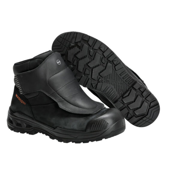 Buty ochronne spawalnicze MASCOT INDUSTRY F1102-901-09 S3S BOA® – skórzane nubukowe, HRO 300°C, ochrona śródstopia M