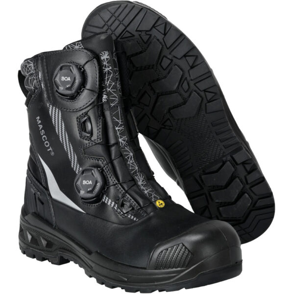 Buty ochronne MASCOT INDUSTRY F1304-902-09 S7S BOA® – wodoszczelne, trudnopalne, skórzane, MASCOTEX®, HRO 300°C, ESD