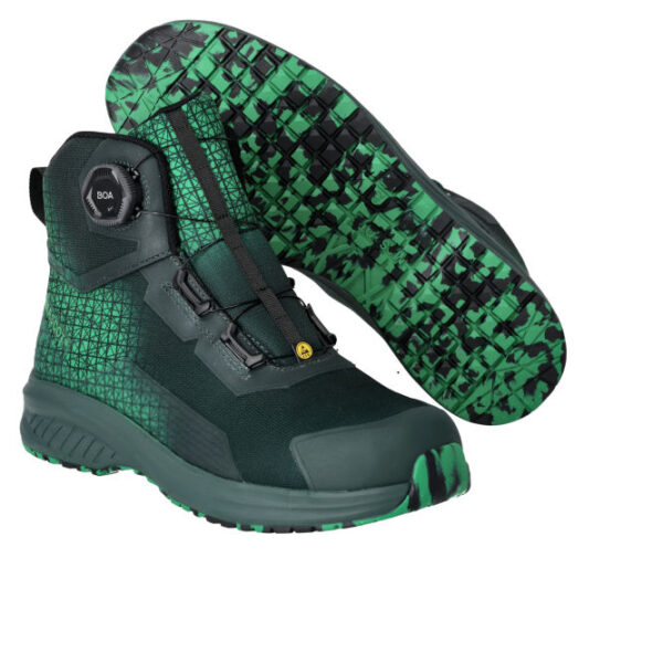Buty ochronne MASCOT ACCELERATE F1502-909-03333 S3S SR FO SC ESD – zielone, BOA® Fit System, MASCOLAYER®