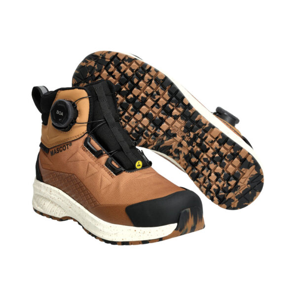 Buty ochronne MASCOT CUSTOMIZED F1602-702-54 S7S SR FO ESD – brązowe, wodoszczelne, BOA® Fit System, MASCOTEX®