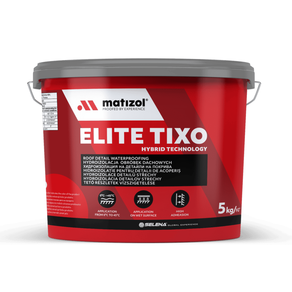 MATIZOL Elite Tixo – Tiksotropowa Membrana Hydroizolacyjna do Dachów, Tarasów i Powierzchni Pionowych 5 kg. 1 MATIZOL Elite Tixo – Tiksotropowa Membrana Hydroizolacyjna do Dachów, Tarasów i Powierzchni Pionowych 5 kg.