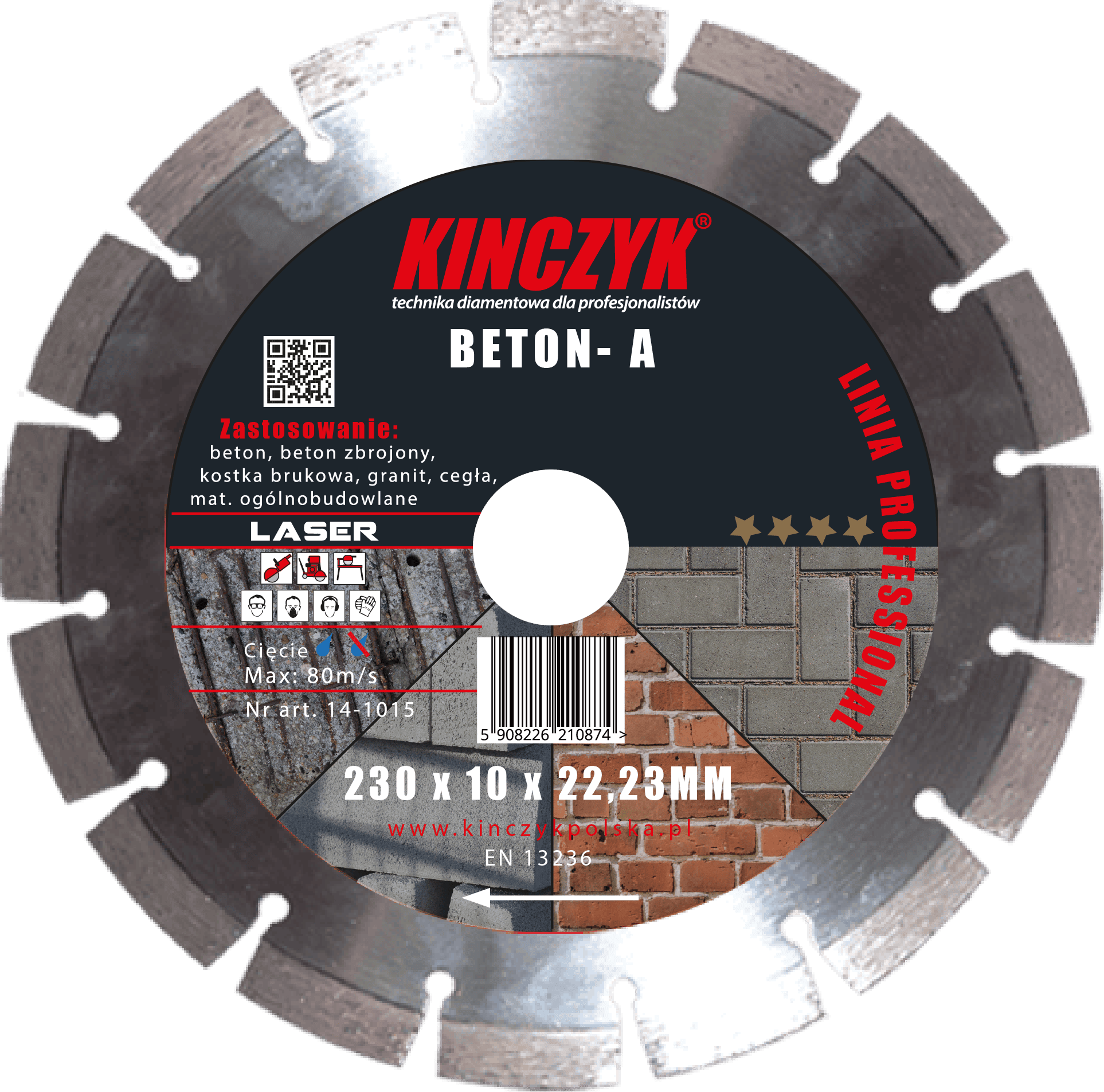 Kińczyk BETON-A Professional – tarcza diamentowa do betonu i betonu zbrojonego tarcze od 115mm do 600 mm 1 Kińczyk BETON-A Professional – tarcza diamentowa do betonu i betonu zbrojonego tarcze od 115mm do 600 mm