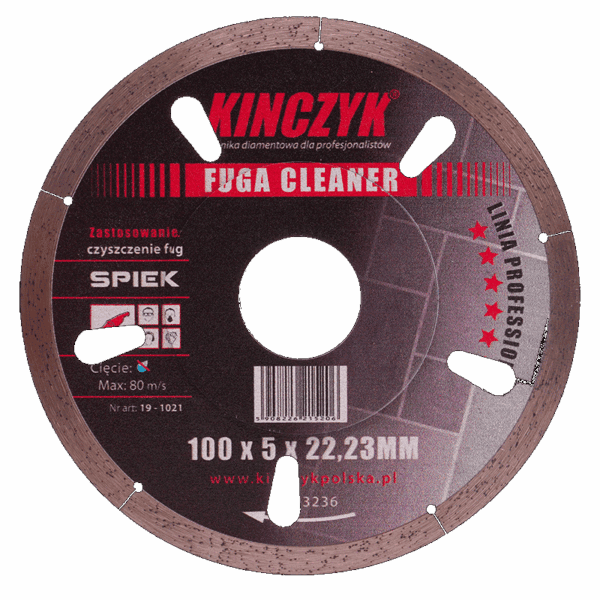 Kińczyk FUGA CLEANER Professional 100 mm – tarcza diamentowa do czyszczenia i usuwania fug