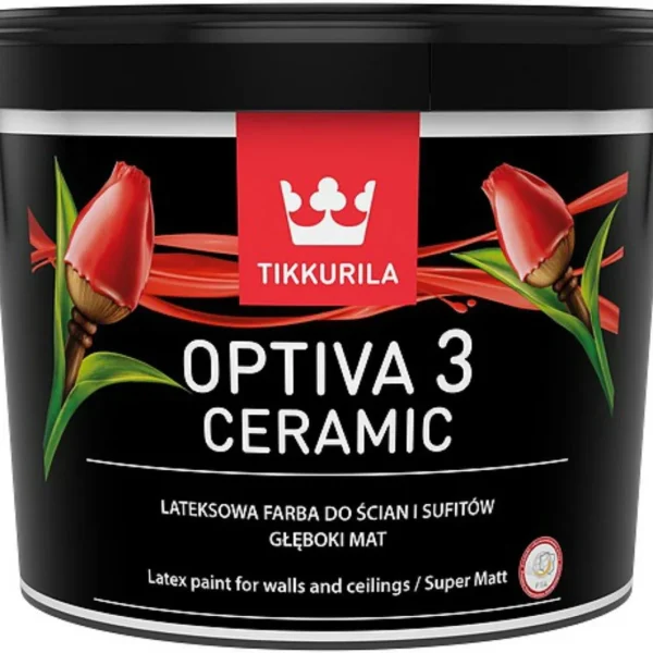Tikkurila Optiva Ceramic Super Matt 3 Baza A – Ceramiczna Farba do Ścian i Sufitów