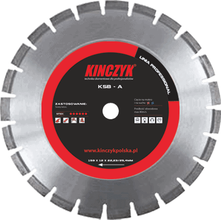 Kińczyk KSB-A Professional – wielkoformatowa tarcza diamentowa do asfaltu i świeżego betonu 300–1200 mm