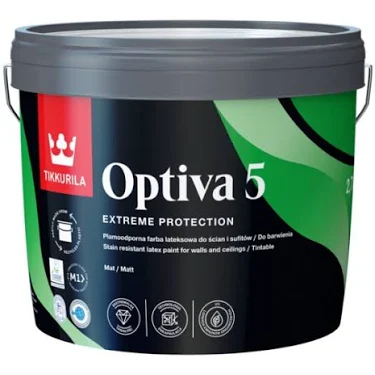 Tikkurila Optiva Matt 5 Baza A – Matowa Farba Lateksowa do Ścian i Sufitów