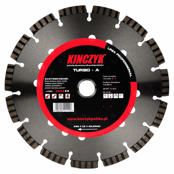 Kińczyk TURBO-A Professional – tarcza diamentowa do betonu, granitu i kamienia 125–500 mm