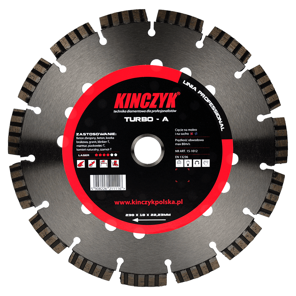 Kińczyk TURBO-A Professional – tarcza diamentowa do betonu, granitu i kamienia 125–500 mm 1 Kińczyk TURBO-A Professional – tarcza diamentowa do betonu, granitu i kamienia 125–500 mm