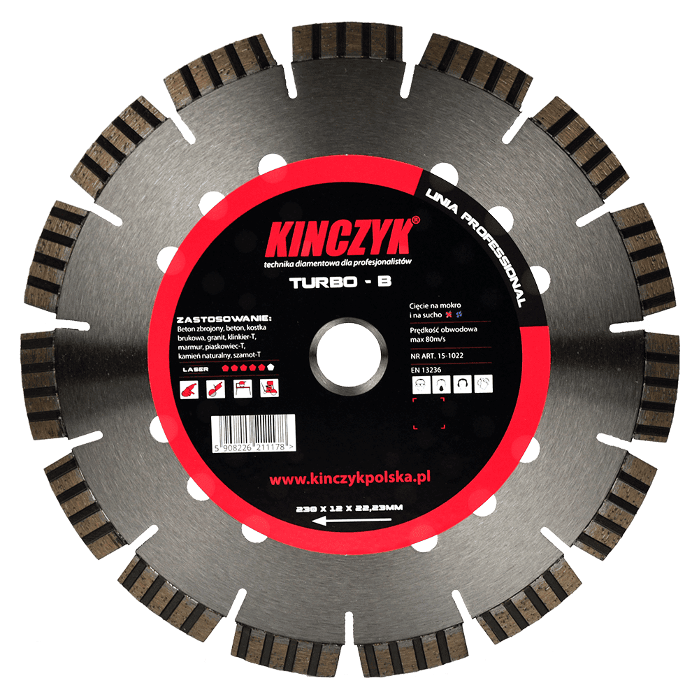 Kińczyk TURBO-B Professional – tarcza diamentowa do betonu, granitu i kamienia 125–600 mm 1 Kińczyk TURBO-B Professional – tarcza diamentowa do betonu, granitu i kamienia 125–600 mm