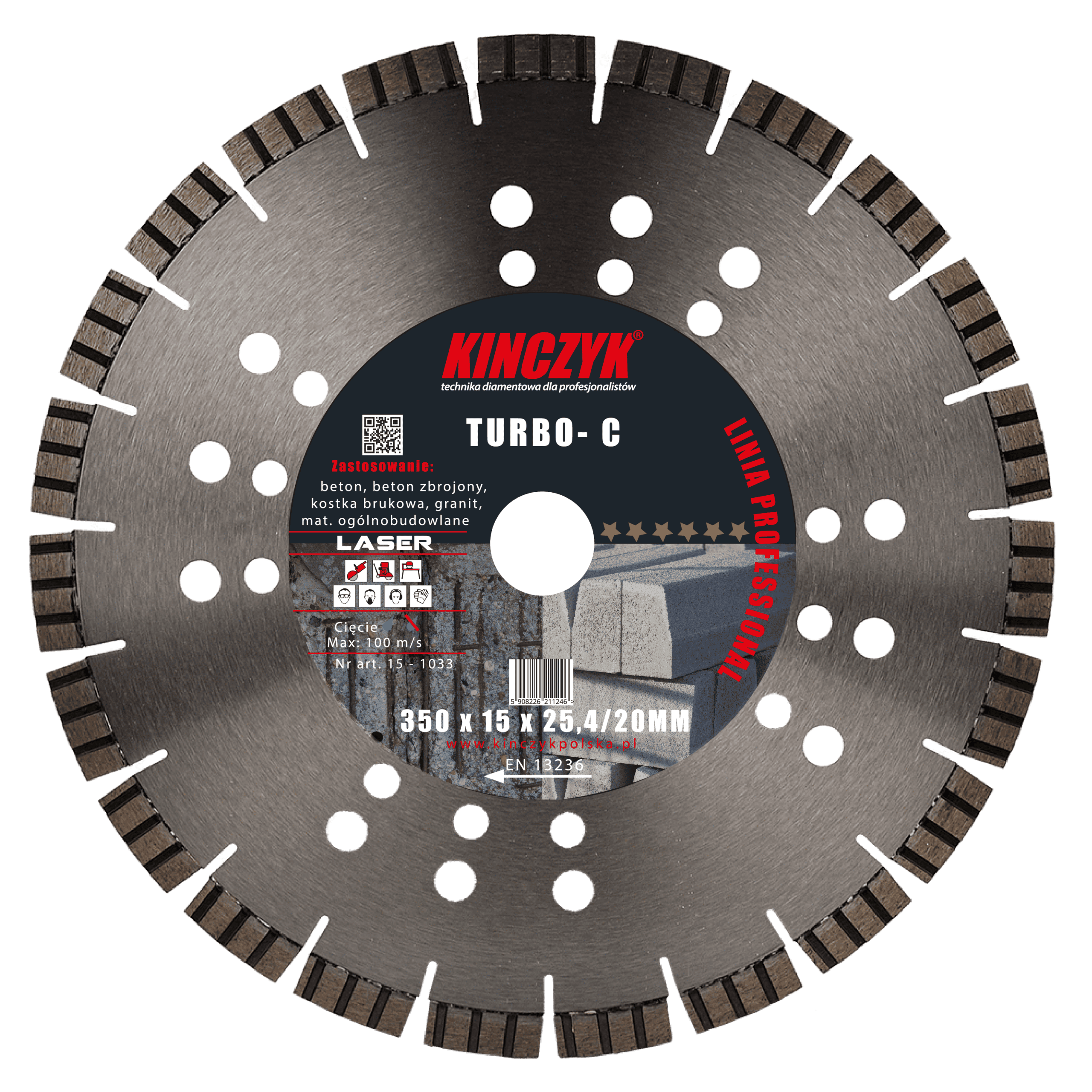 Kińczyk TURBO-C Professional – tarcza diamentowa do betonu i betonu zbrojonego 125–450 mm 1 Kińczyk TURBO-C Professional – tarcza diamentowa do betonu i betonu zbrojonego 125–450 mm