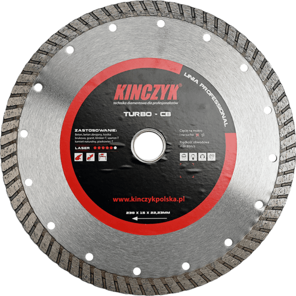 Kińczyk TURBO-CB Professional – tarcza diamentowa do gresu, betonu, granitu i kamienia 125–250 mm